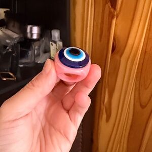 Pink and Blue Evil Eye Ring